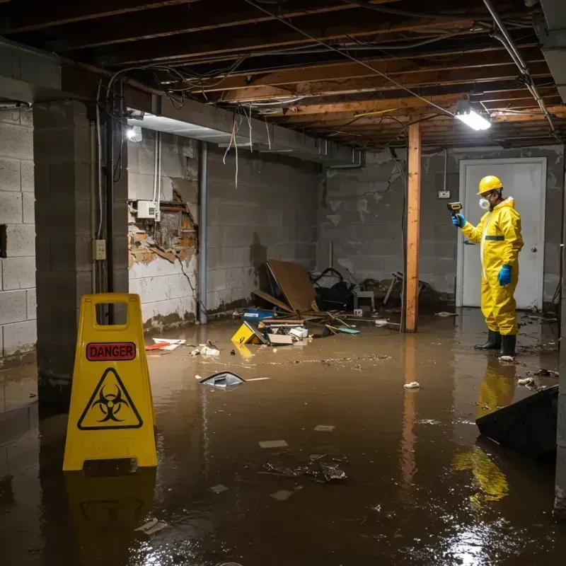 Flooded Basement Electrical Hazard in Moss Beach, CA Property